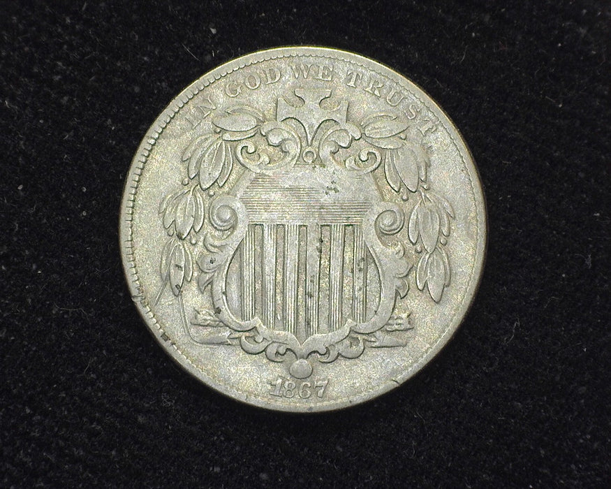Us Coin With Rays 1867 Rays Shield Nickel F - US Coin — Huntington Stamp & Coin Shop