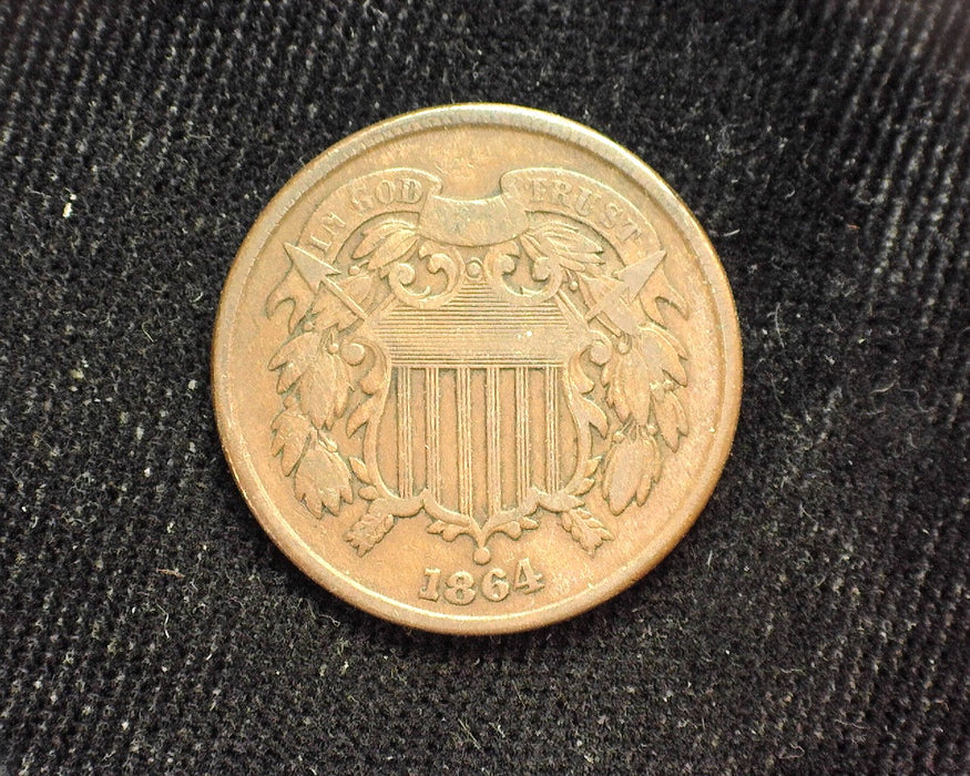 1864 Two Cent Piece F - US Coin