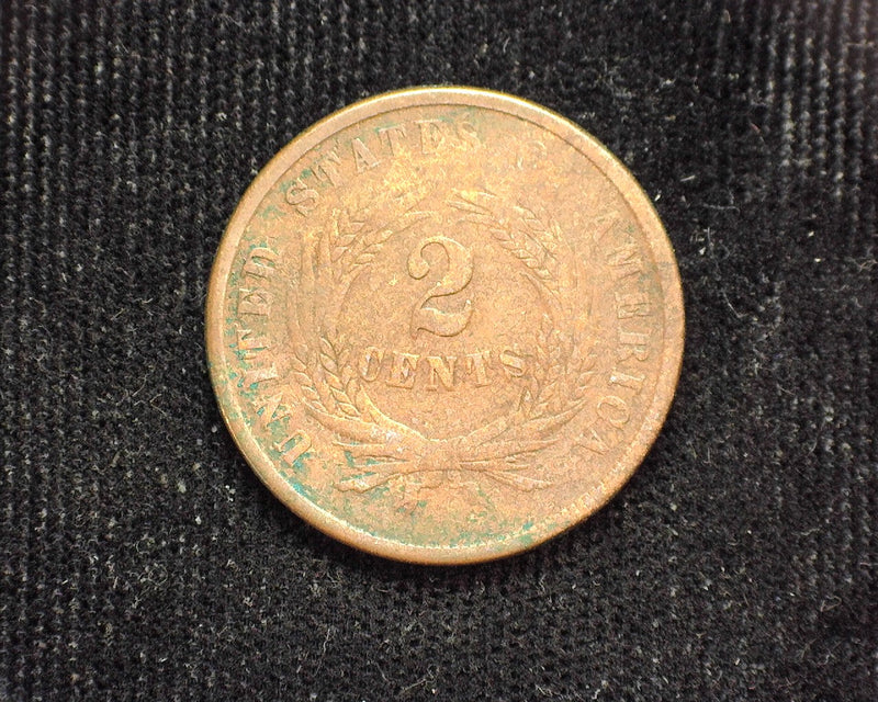 1864 Two Cent Piece Light corrosion. G - US Coin