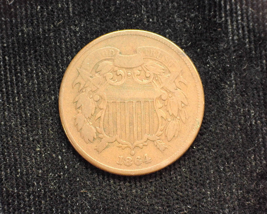 1864 Two Cent Piece Light corrosion. G - US Coin