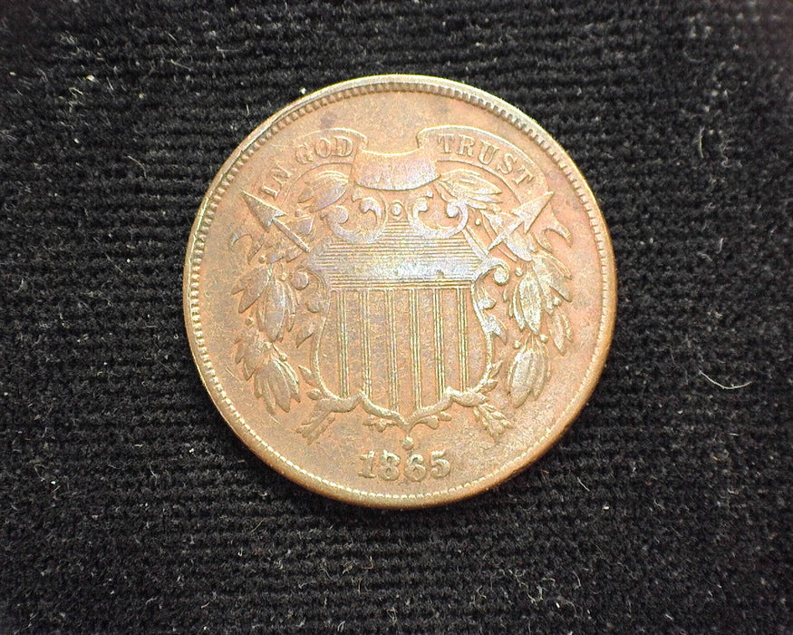 1865 Two Cent Piece F - US Coin