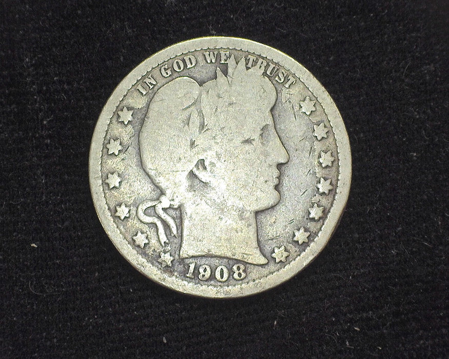 1908 S Barber Quarter G - US Coin