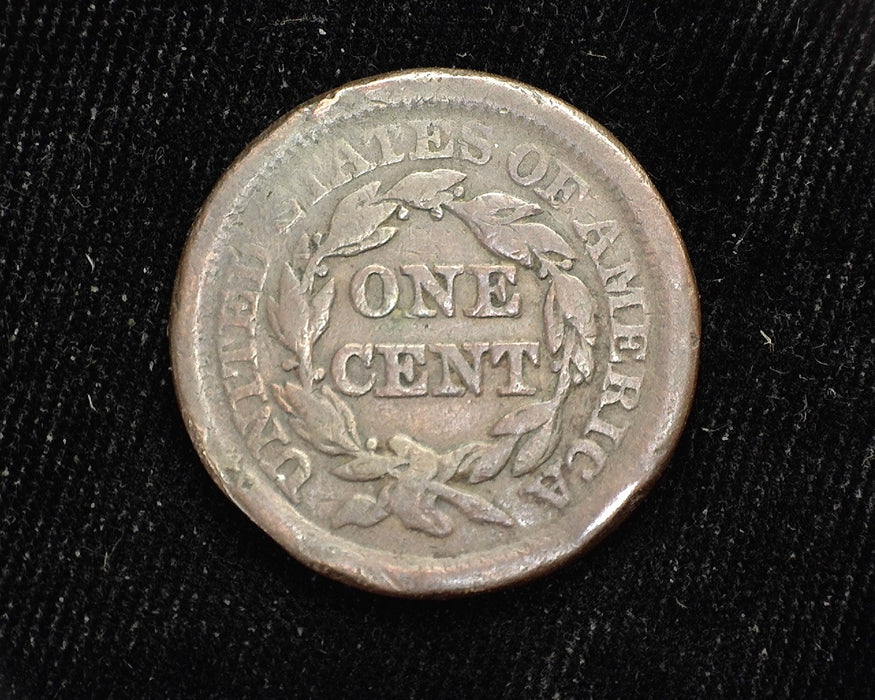 1854 Large Cent Coronet Rim damage. VG - US Coin