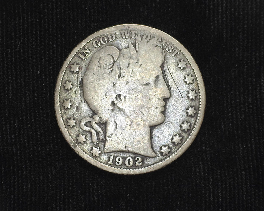 1902 S Barber Half Dollar Scratch. G - US Coin