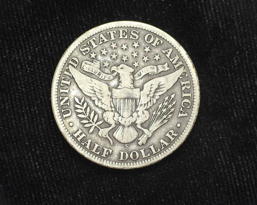 1902 S Barber Half Dollar Scratch. F - US Coin