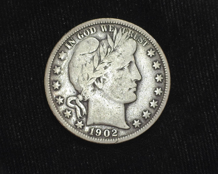 1902 S Barber Half Dollar Scratch. F - US Coin
