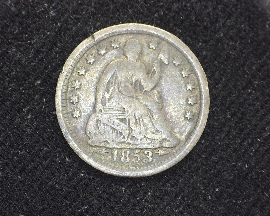1853 Arrows Liberty Seated Half Dime VG/F - US Coin