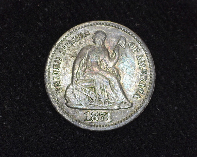 1871 Liberty Seated Half Dime F/VF - US Coin