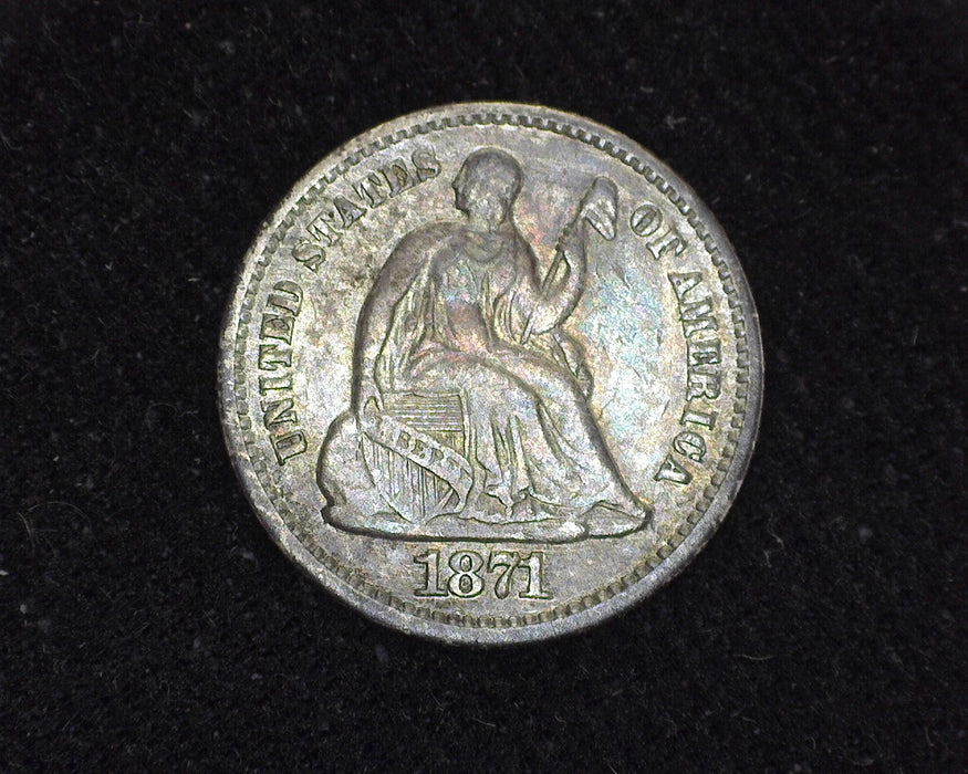 1871 Liberty Seated Half Dime F/VF - US Coin
