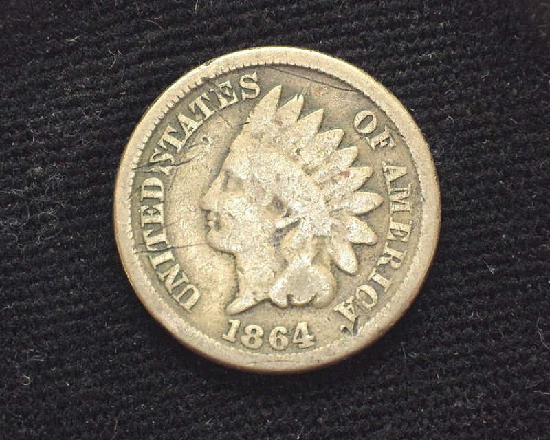 1864 Copper Nickel Indian Head Penny/Cent Scratching G - US Coin