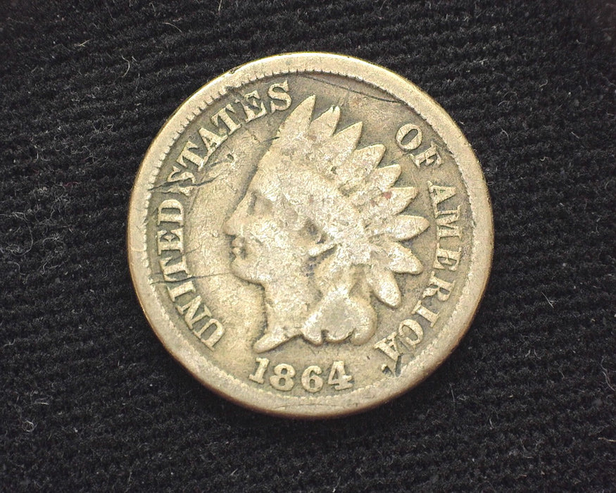 1864 Copper Nickel Indian Head Penny/Cent Scratching G - US Coin