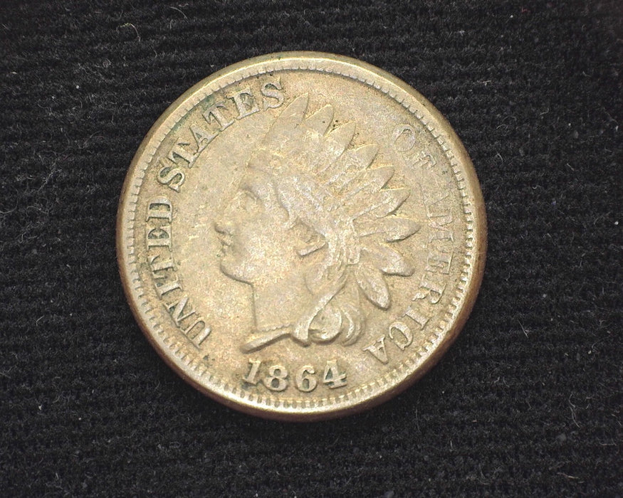 1864 Copper Nickel Indian Head Penny/Cent F - US Coin