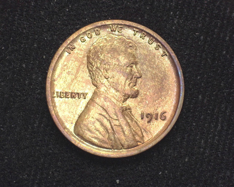1916 Lincoln Wheat Cent Red. BU-63 - US Coin