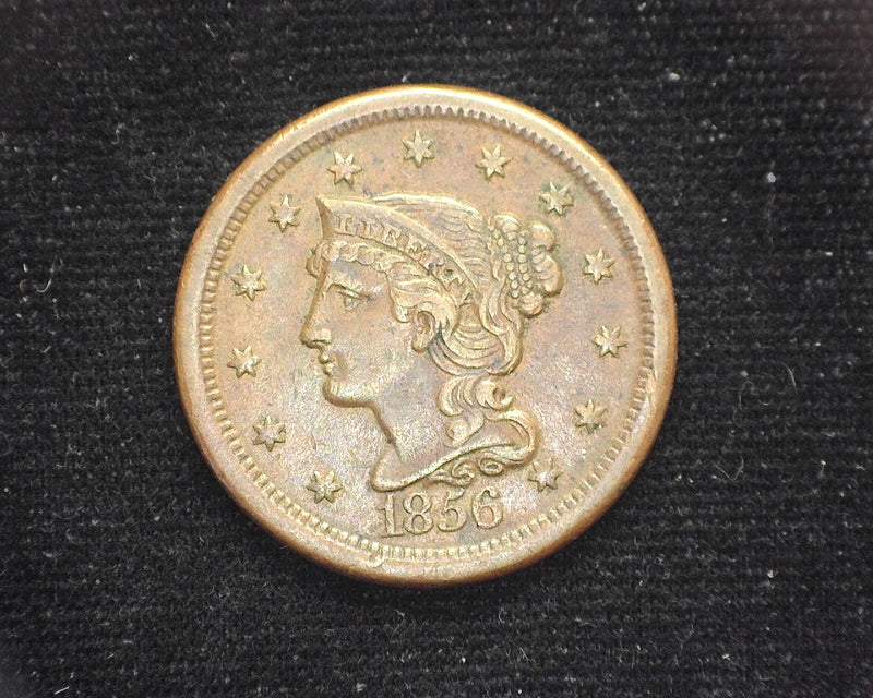 1856 Large Cent Braided Hair Cent XF - US Coin