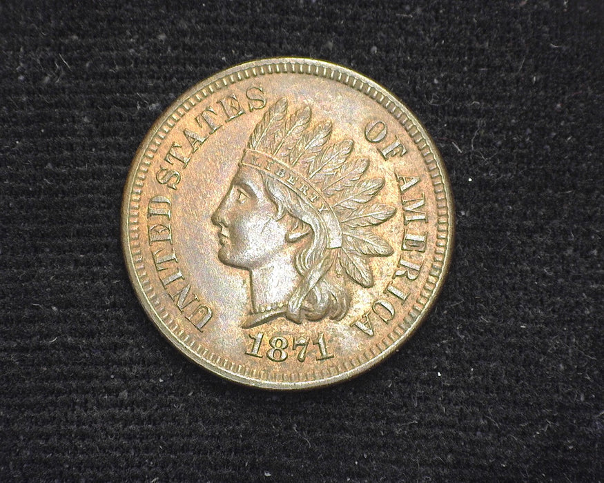 1871 Indian Head Penny/Cent Traces of red. UNC-60+ - US Coin