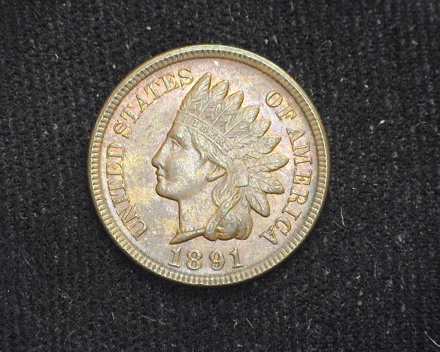1891 Indian Head Penny/Cent Traces of red. BU-63 - US Coin