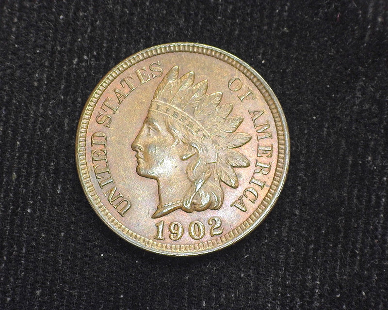 1902 Indian Head Penny/Cent Traces of red. Brown. BU-63 - US Coin