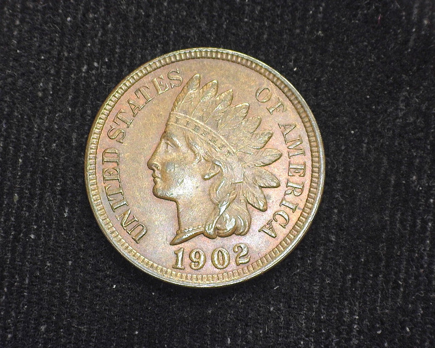 1902 Indian Head Penny/Cent Traces of red. Brown. BU-63 - US Coin