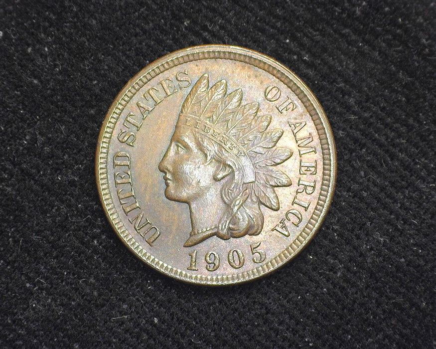 1905 Indian Head Penny/Cent Traces of red. Brown. BU-63 - US Coin