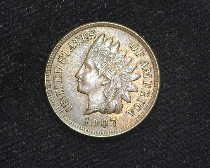 1907 Indian Head Penny/Cent AU-58 - US Coin