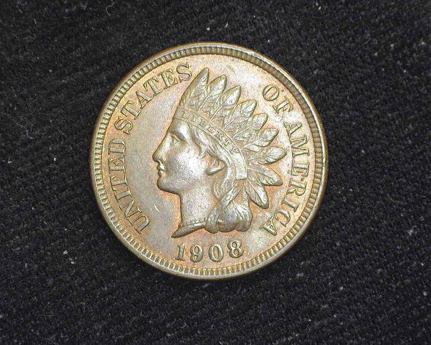 1908 Indian Head Penny/Cent Traces of red. Brown. BU-63 - US Coin