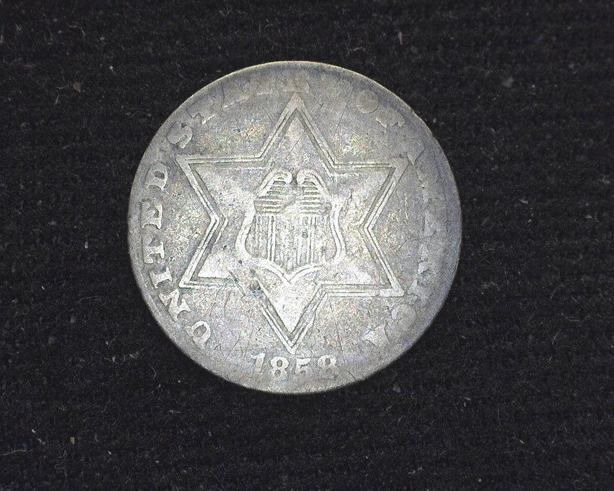 1858 Three Cent Silver VG - US Coin