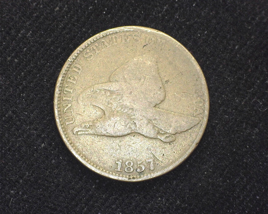 1857 Flying Eagle Penny/Cent Rim gouge. VG - US Coin