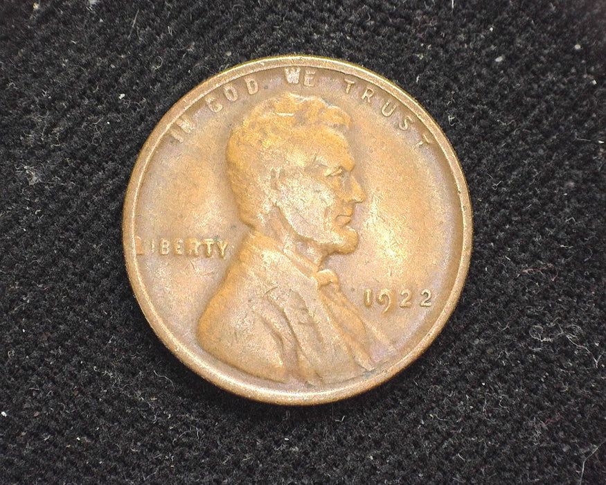 1922 Plain Lincoln Wheat Penny/Cent Strong F - US Coin