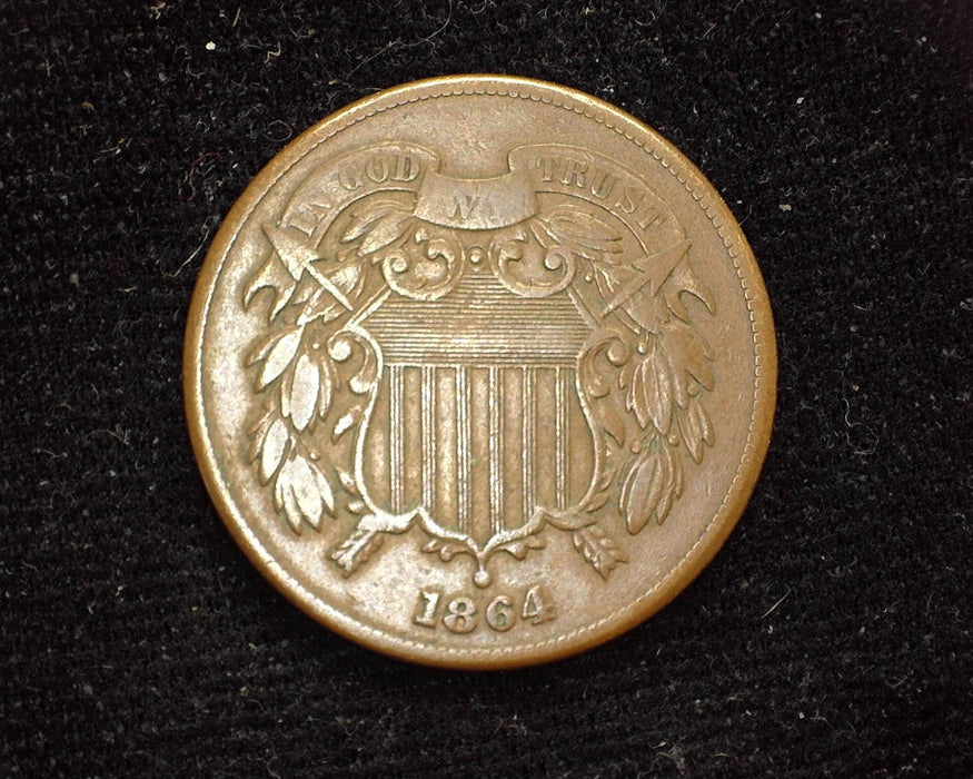 1864 Two Cent Piece F - US Coin