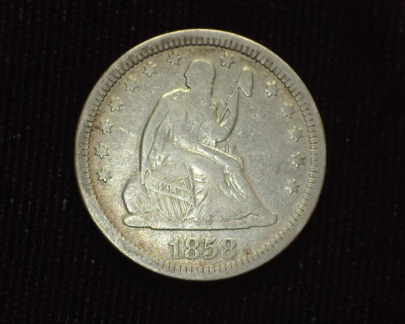 1858 Liberty Seated Quarter F - US Coin