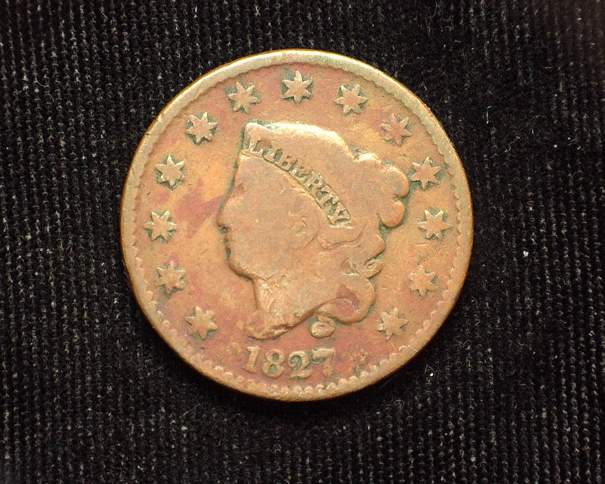 1827 Large Cent Draped Bust Cent VG - US Coin