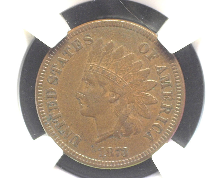 1873 Closed 3 Indian Head Penny/Cent Brown XF45 NGC - US Coin