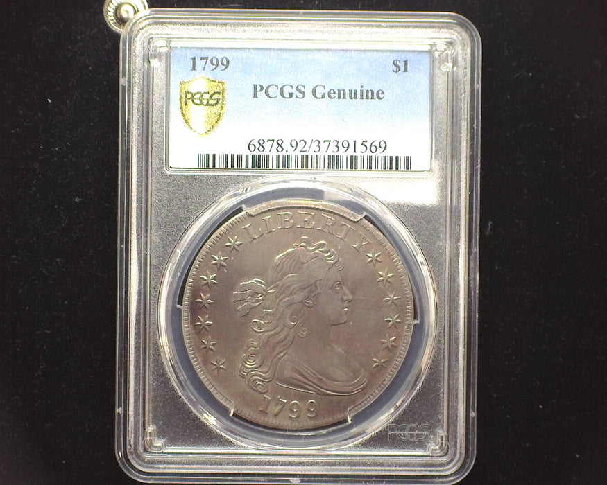 1799 Draped Bust Dollar 13 Stars very lightly cleaned. A beauty. PCGS Genuine - US Coin