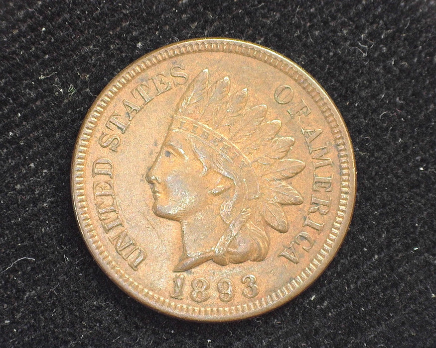 1893 Indian Head Penny/Cent AU - US Coin