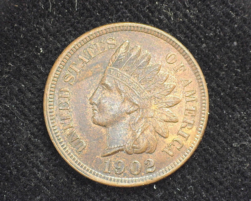 1902 Indian Head Penny/Cent Traces of red. AU - US Coin