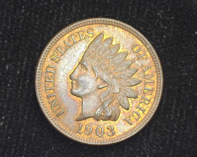 1903 Indian Head Penny/Cent Mostly red. BU - US Coin