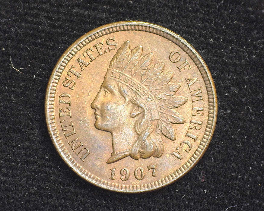 1907 Indian Head Cent  Red and Brown BU - US Coin