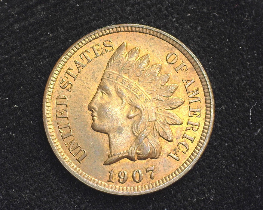 1907 Indian Head Cent Red BU - US Coin