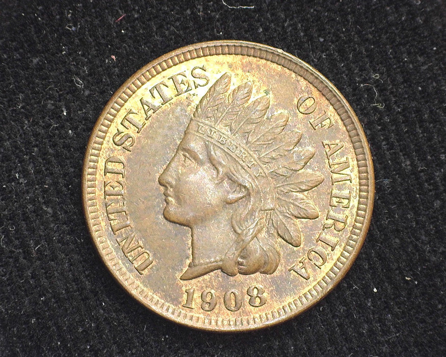 1908 Indian Head Cent Red and brown. BU - US Coin