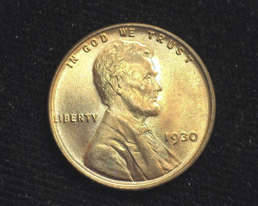 1930 Lincoln Wheat Cent Full red. Gem! BU-65 - US Coin