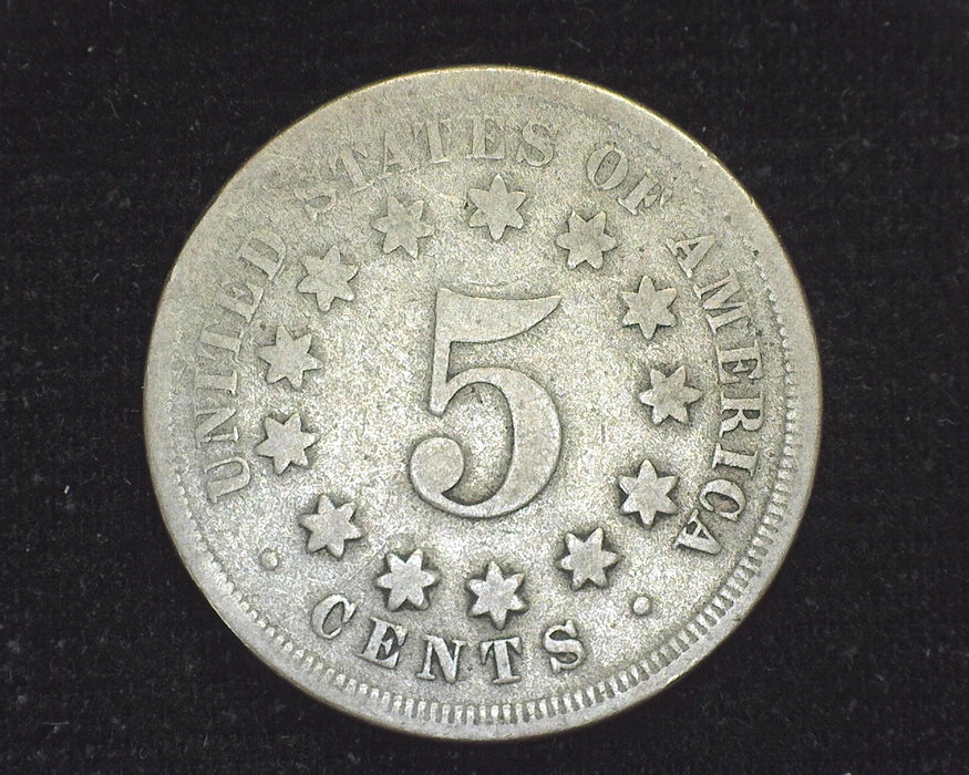 1867 No Rays Shield Nickel F - US Coin