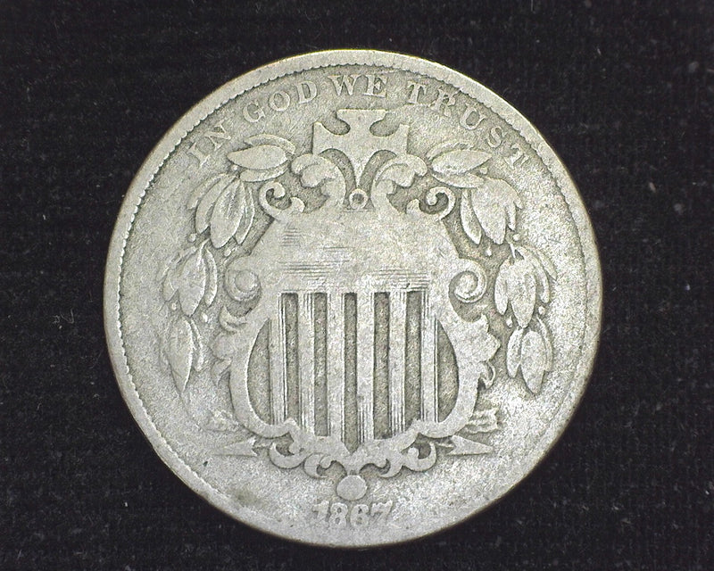 1867 No Rays Shield Nickel F - US Coin
