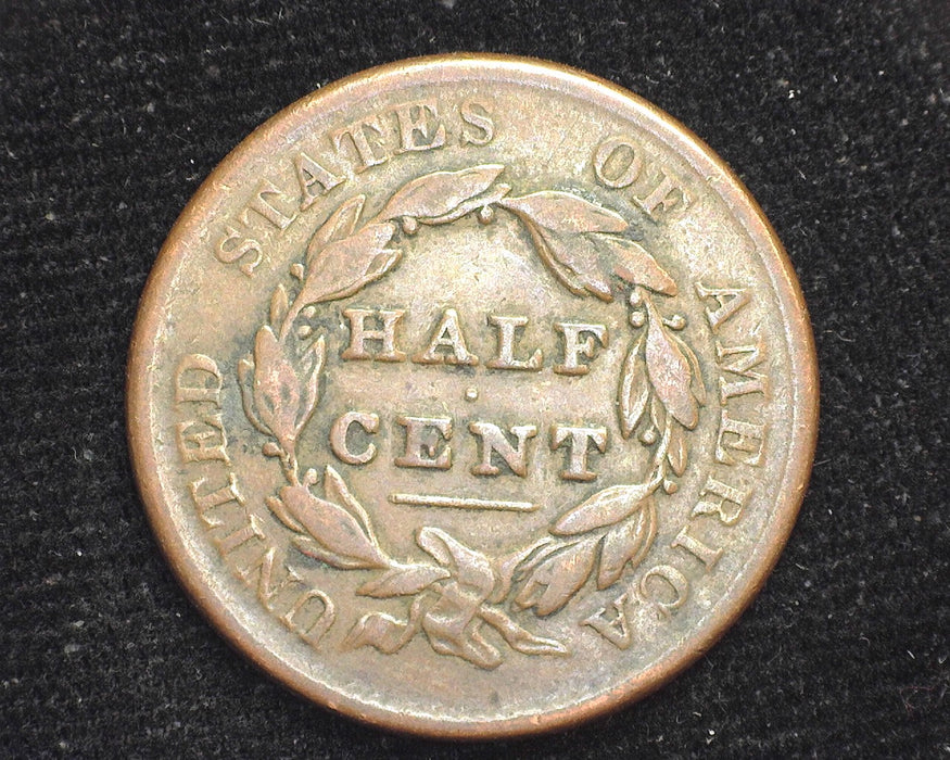 1829 Draped Bust Half Cent Scratching. F - US Coin