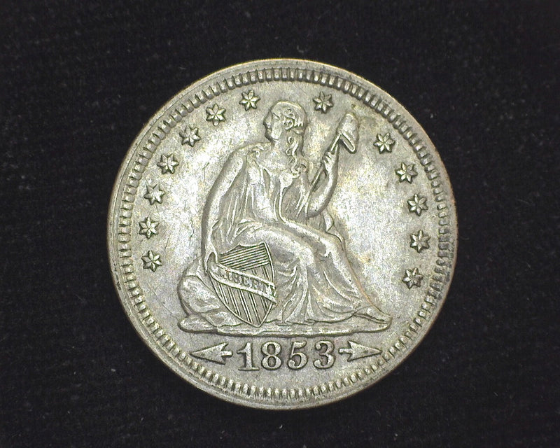 1853 Arrows and Rays Liberty Seated Quarter XF - US Coin