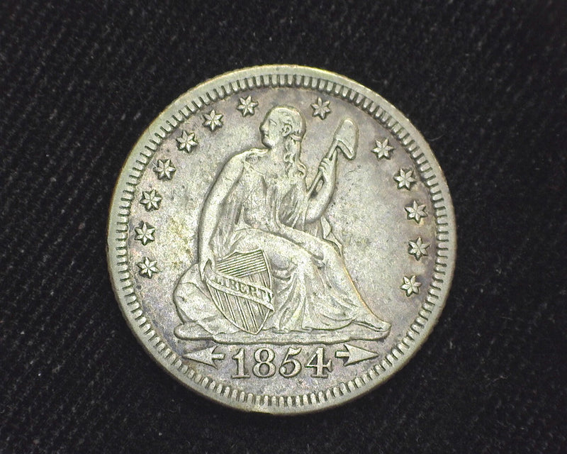1854 O Arrows Liberty Seated Quarter XF - US Coin