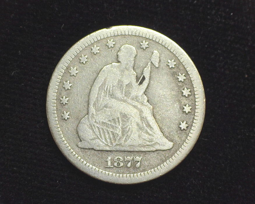 1877 CC Liberty Seated Quarter VG - US Coin
