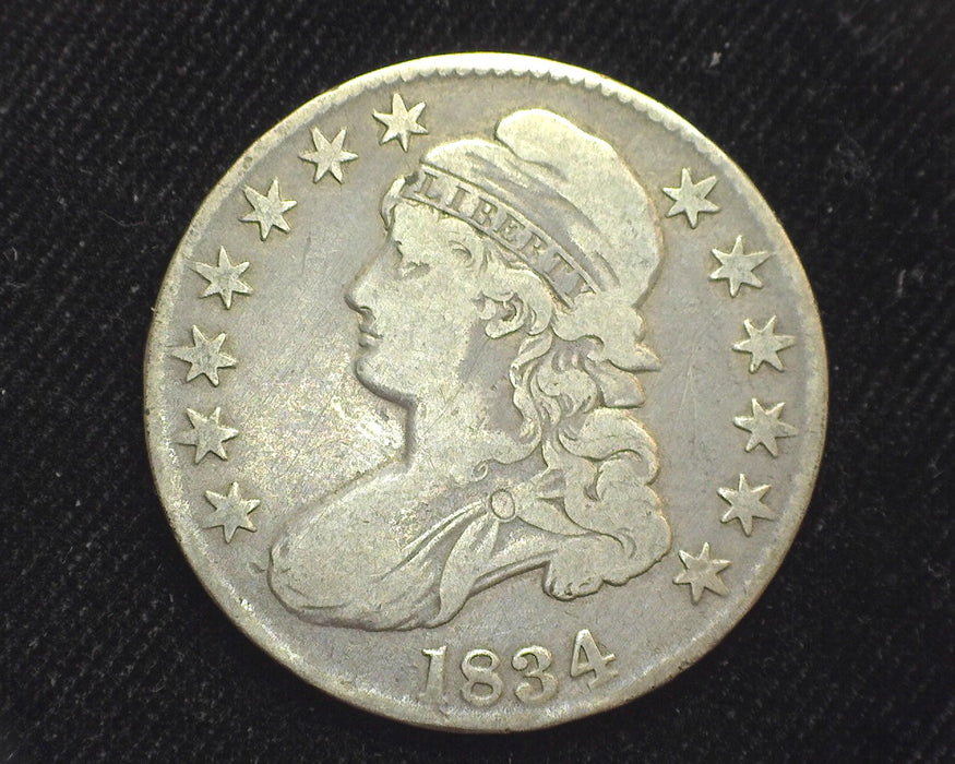 1834 Capped Bust Half Dollar Large date Large letters. F - US Coin