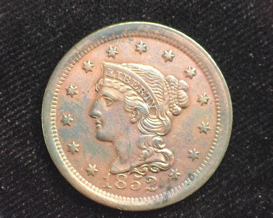 1852 Large Cent Braided Hair Cent AU - US Coin