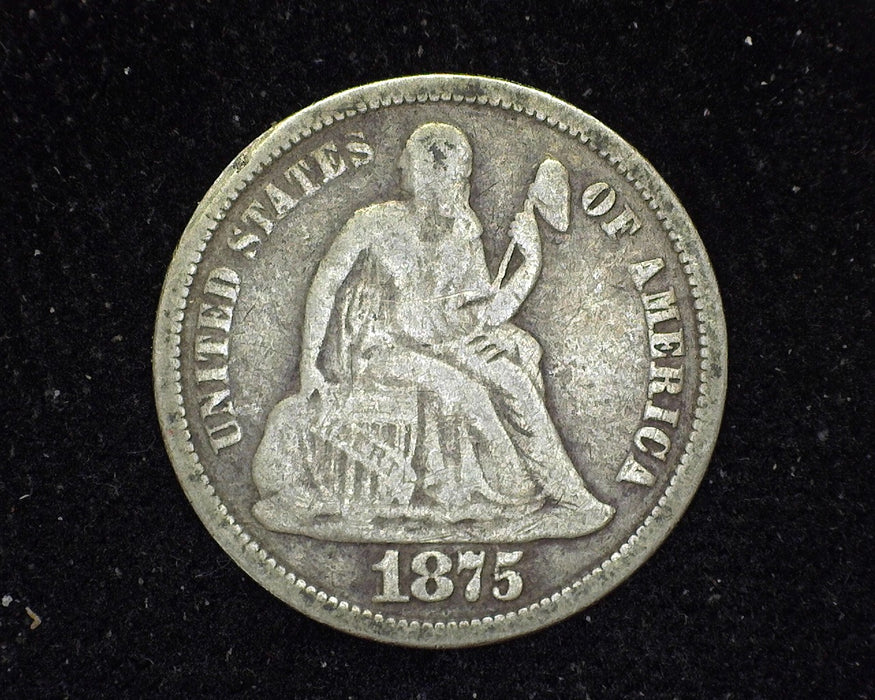 1875 Liberty Seated Dime F - US Coin