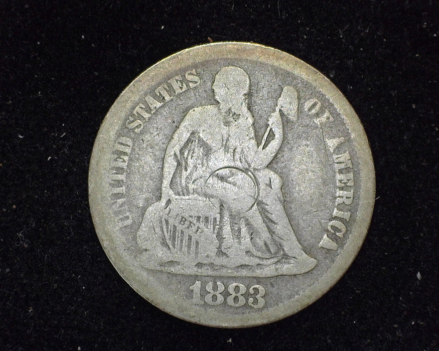 1883 Liberty Seated Dime VG Scratch - US Coin